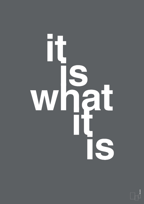 plakat: it is what it is - graphic charcoal-Livet-A1two3