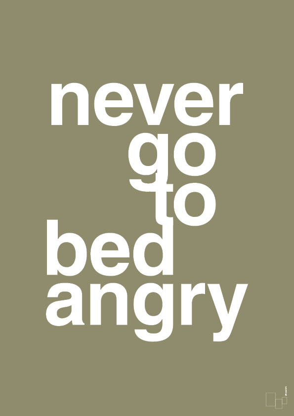 plakat: never go to bed angry - misty forrest-Kærlighed-A1two3