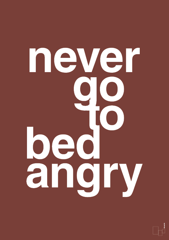 plakat: never go to bed angry - red pepper-Kærlighed-A1two3