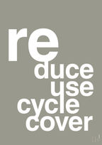 plakat: reduce reuse recycle recover - battleship gray-Miljø-A1two3