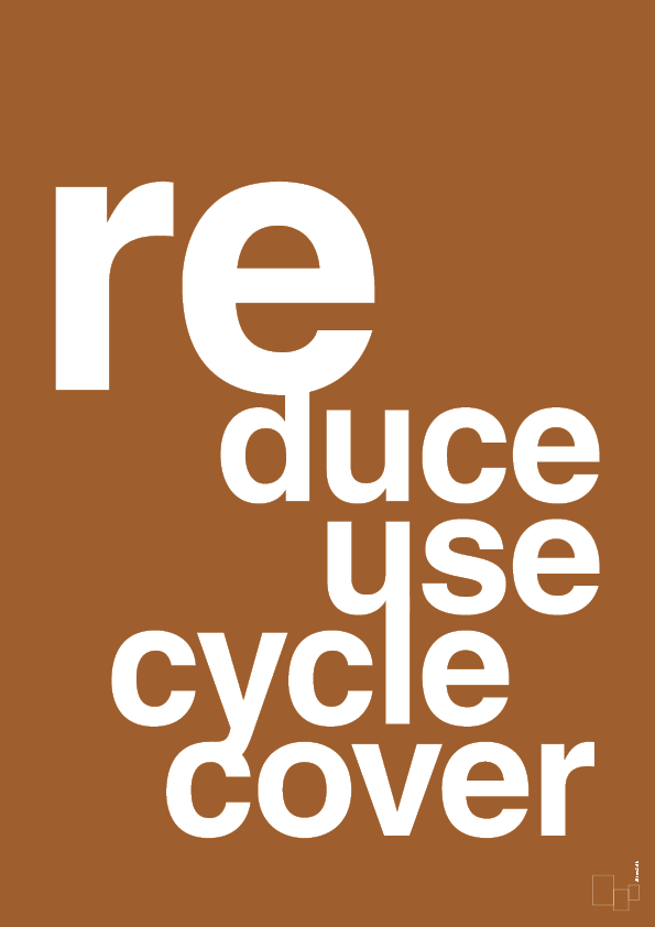 plakat: reduce reuse recycle recover - cognac-Miljø-A1two3