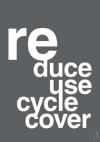 plakat: reduce reuse recycle recover - graphic charcoal-Miljø-A1two3