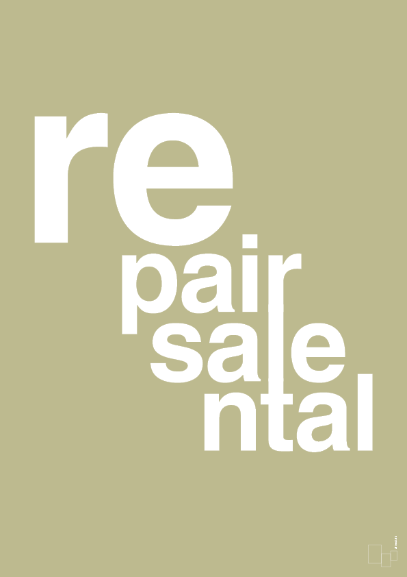 plakat: repair resale rental - back to nature-Miljø-A1two3
