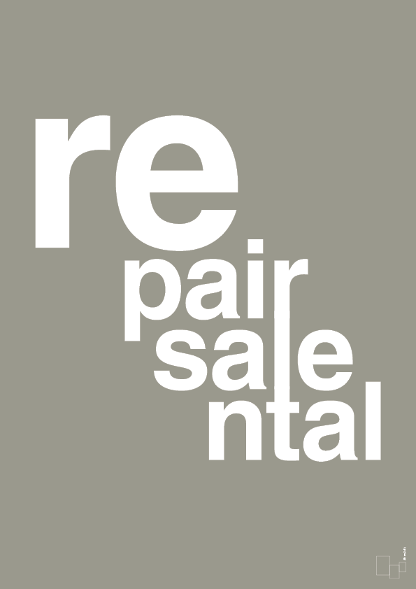 plakat: repair resale rental - battleship gray-Miljø-A1two3