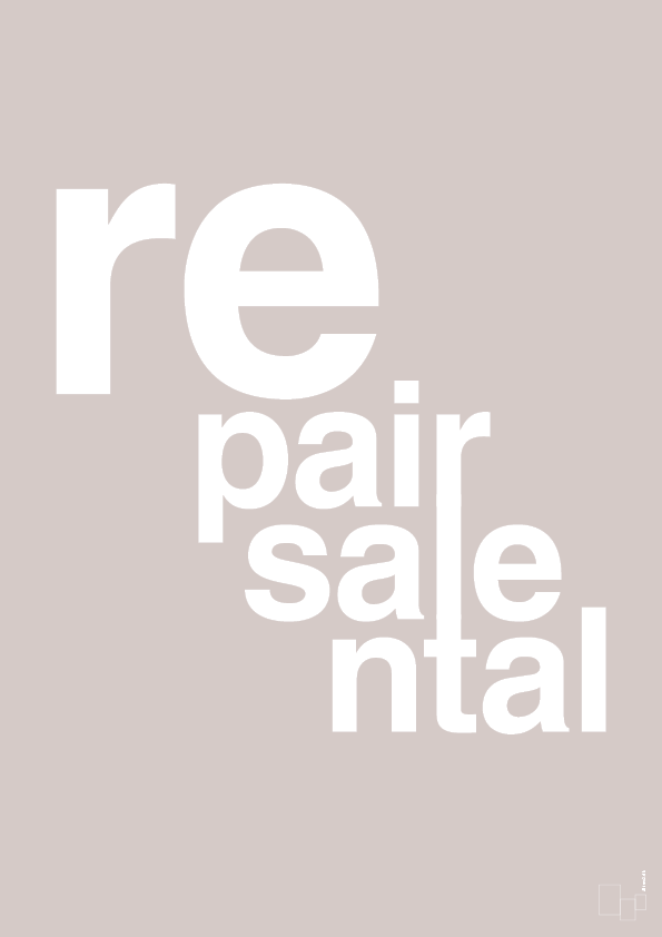 plakat: repair resale rental - broken beige-Miljø-A1two3