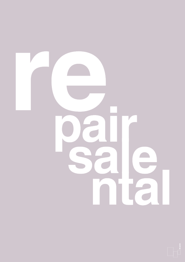 plakat: repair resale rental - dusty lilac-Miljø-A1two3