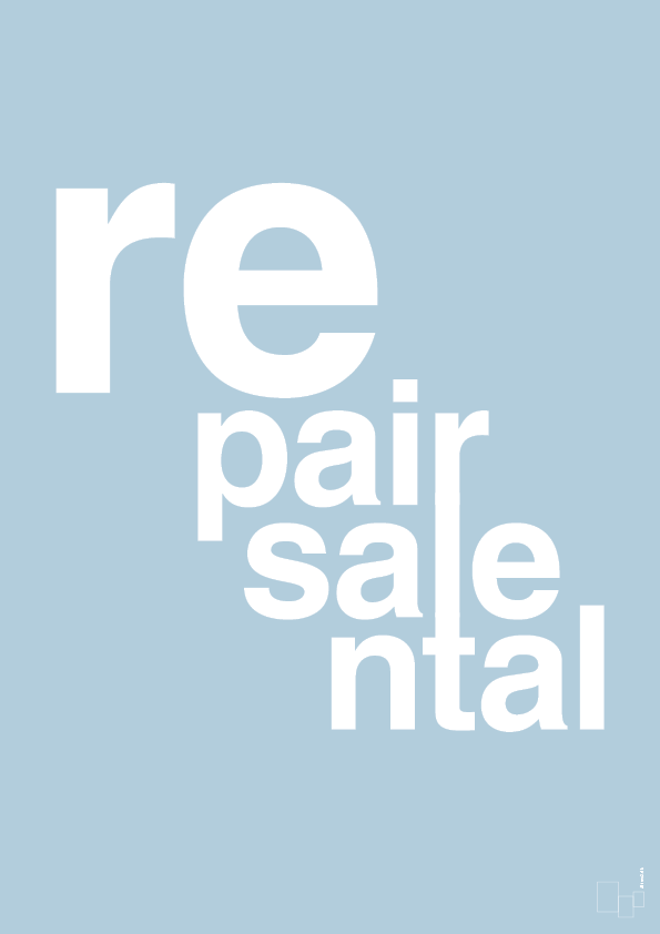 plakat: repair resale rental - heavenly blue-Miljø-A1two3