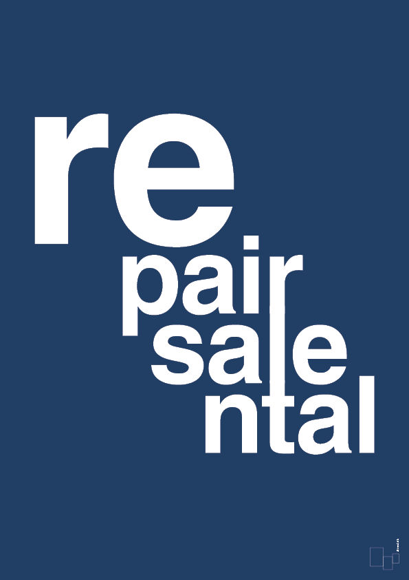 plakat: repair resale rental - lapis blue-Miljø-A1two3