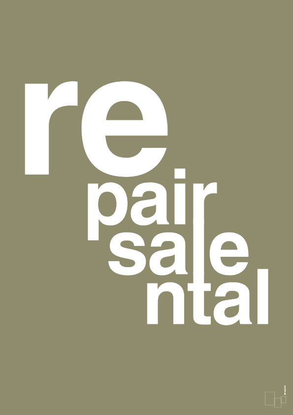 plakat: repair resale rental - misty forrest-Miljø-A1two3