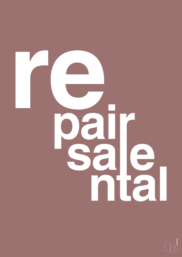plakat: repair resale rental - plum-Miljø-A1two3
