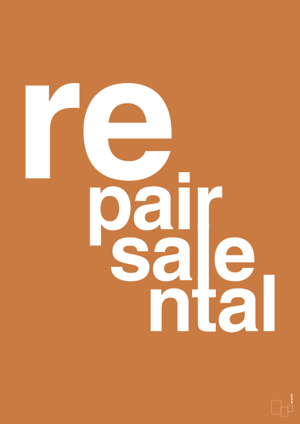 plakat: repair resale rental - rumba orange-Miljø-A1two3