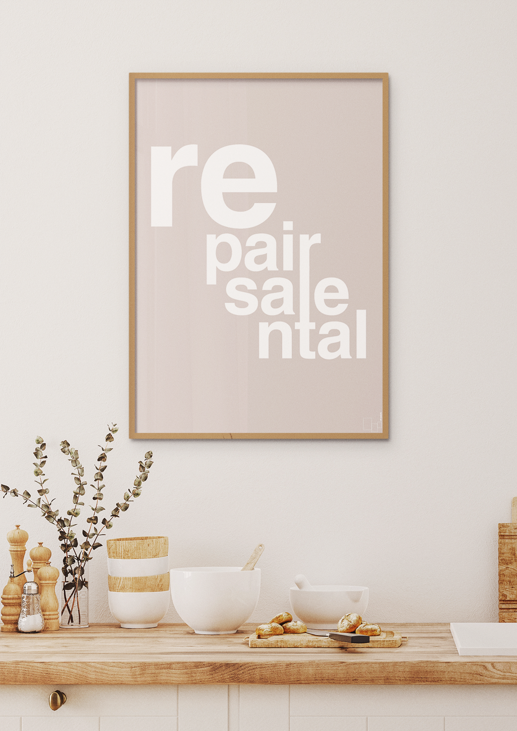 plakat: repair resale rental - graphic charcoal-Miljø-A1two3