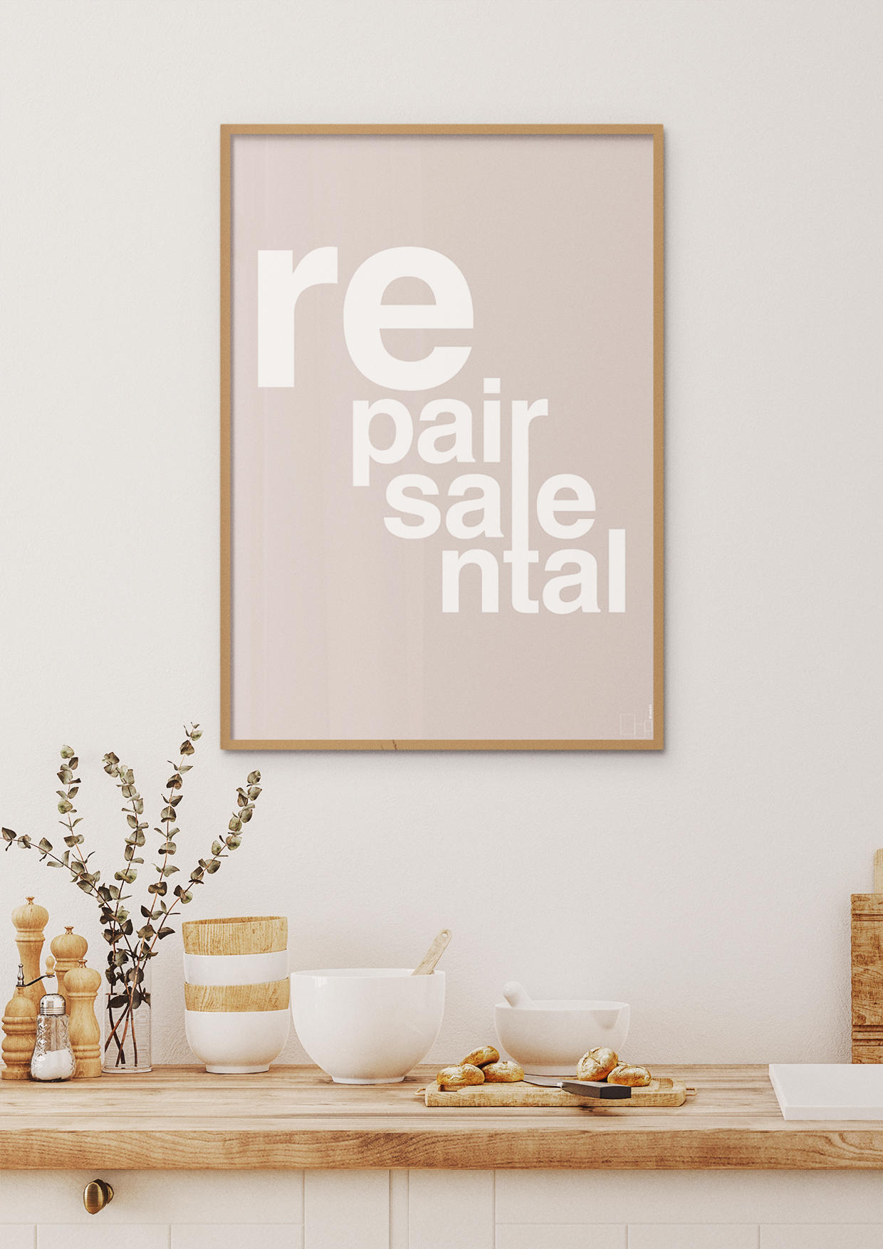 plakat: repair resale rental - graphic charcoal-Miljø-A1two3