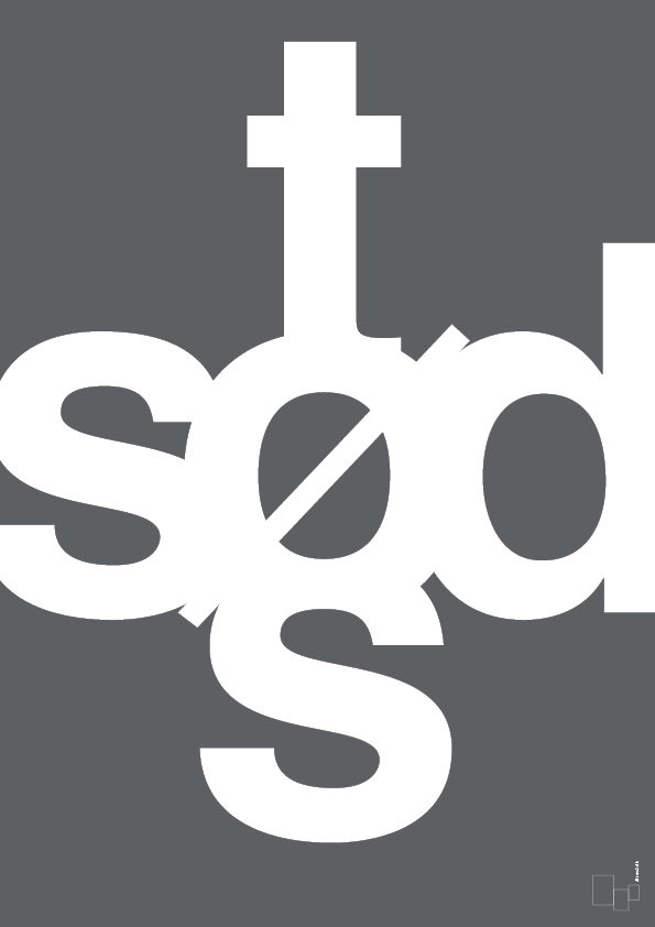 plakat: sød tøs - graphic charcoal-Retro-A1two3