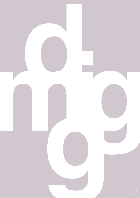 plakat: dig mig - dusty lilac-Retro-A1two3