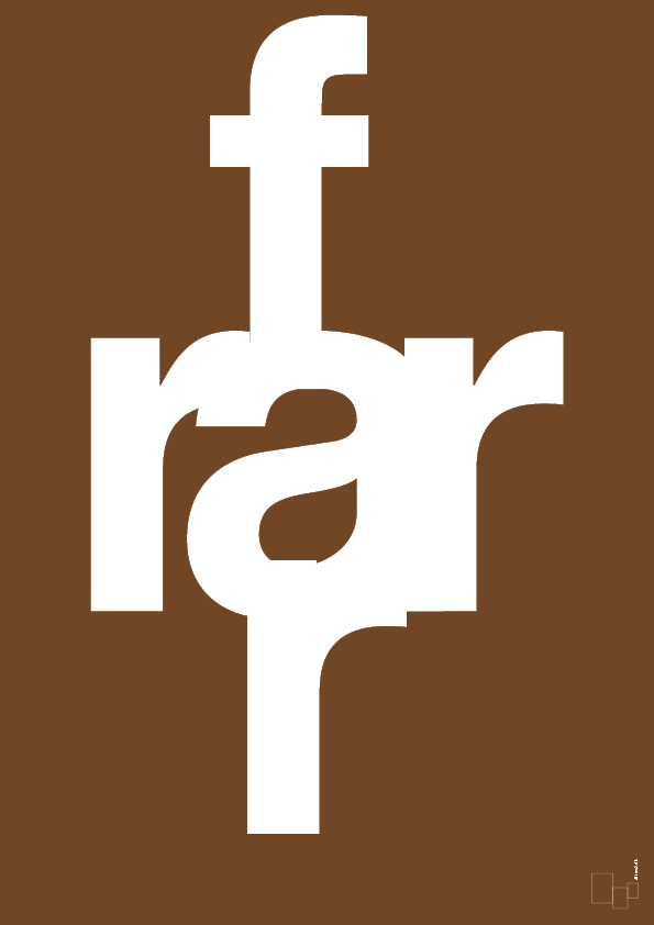 plakat: rar far - dark brown-Retro-A1two3