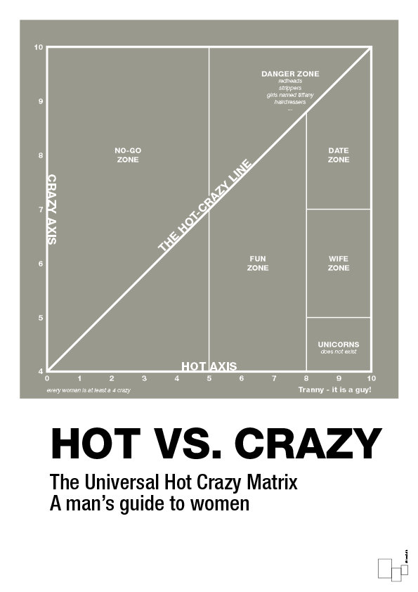 plakat: hot crazy matrix - battleship gray-Charts-A1two3