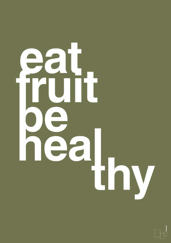 plakat: eat fruit be healthy - secret meadow-Sundhed-A1two3