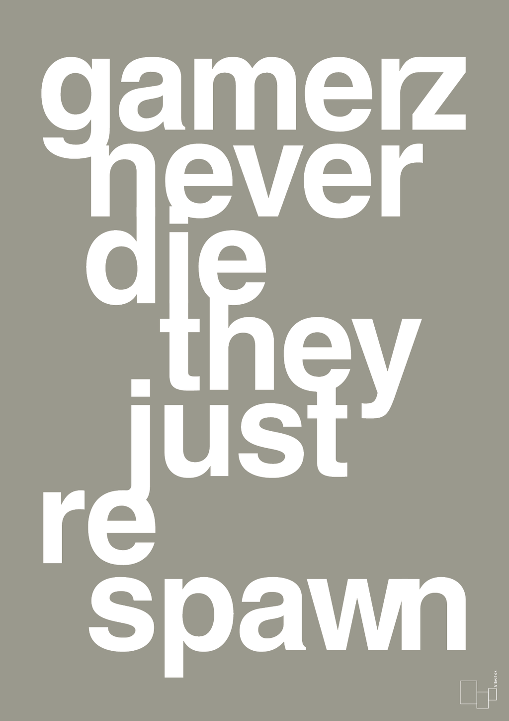 plakat: gamerz never die - battleship gray-Gaming-A1two3