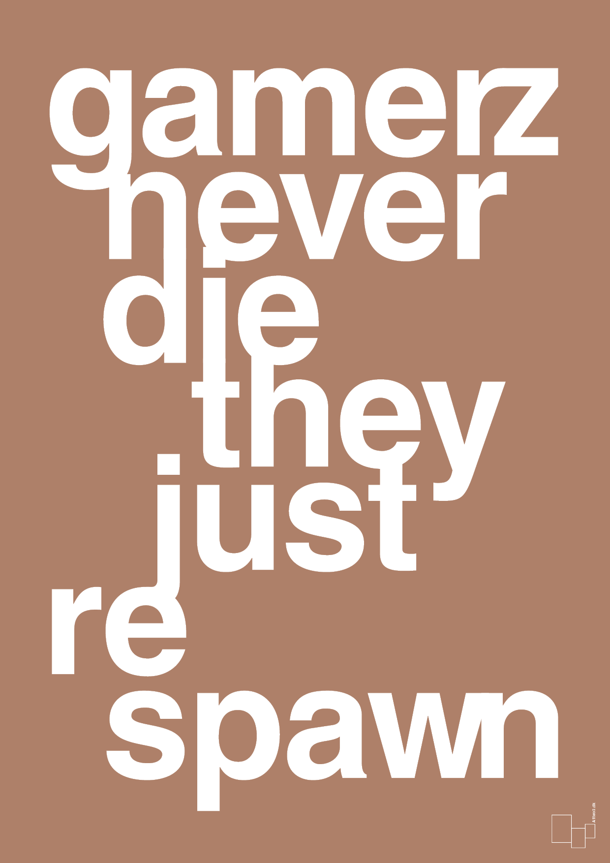 plakat: gamerz never die - cider spice-Gaming-A1two3