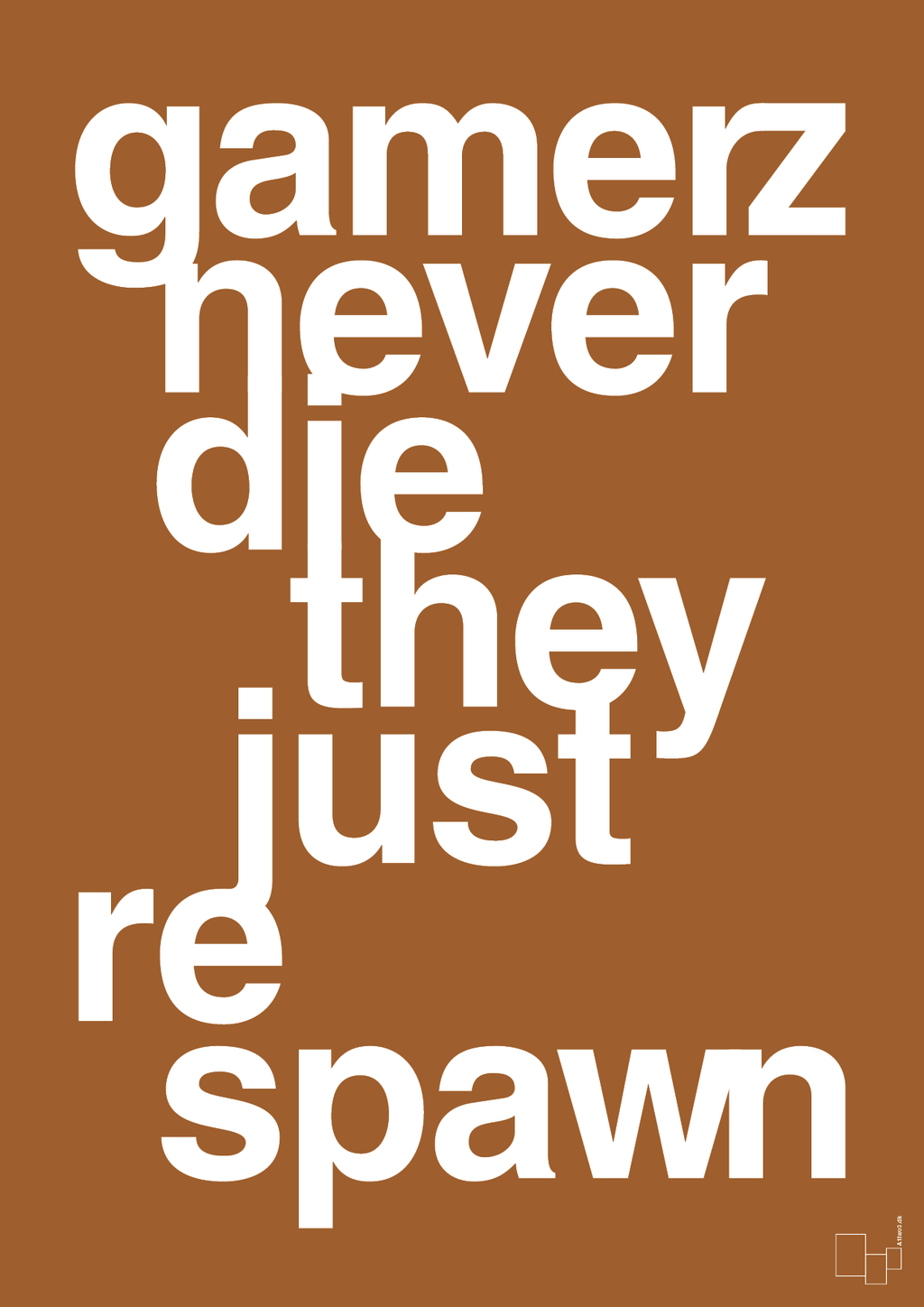 plakat: gamerz never die - cognac-Gaming-A1two3