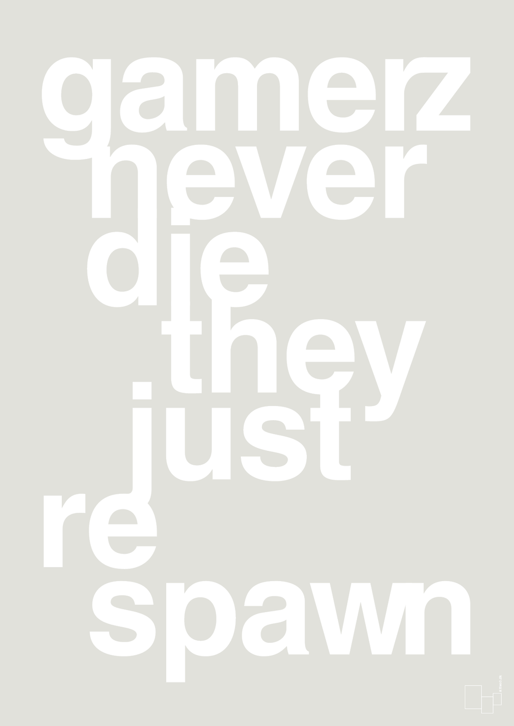 plakat: gamerz never die - painters white-Gaming-A1two3
