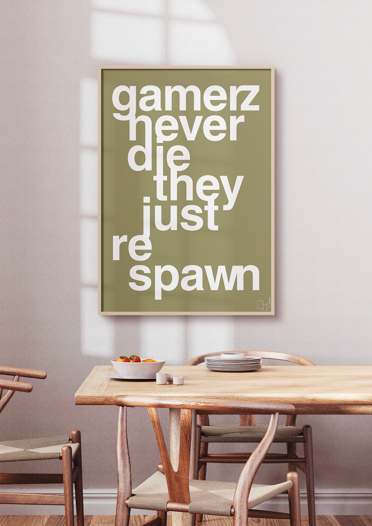 plakat: gamerz never die - graphic charcoal-Gaming-A1two3