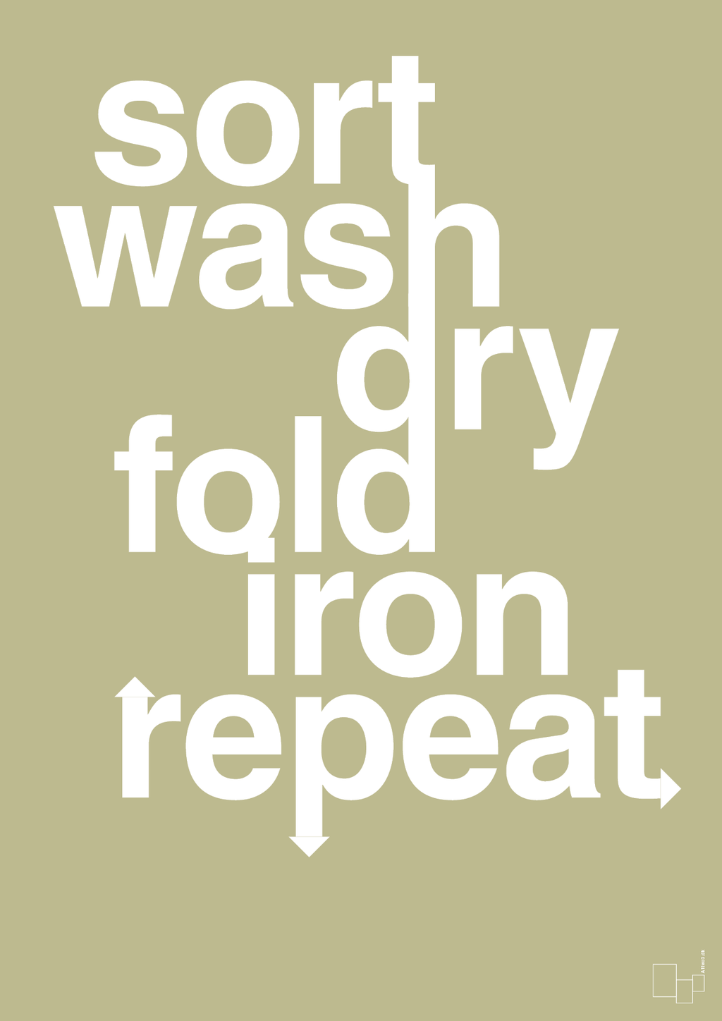 plakat: laundry repeat - back to nature-Livet-A1two3