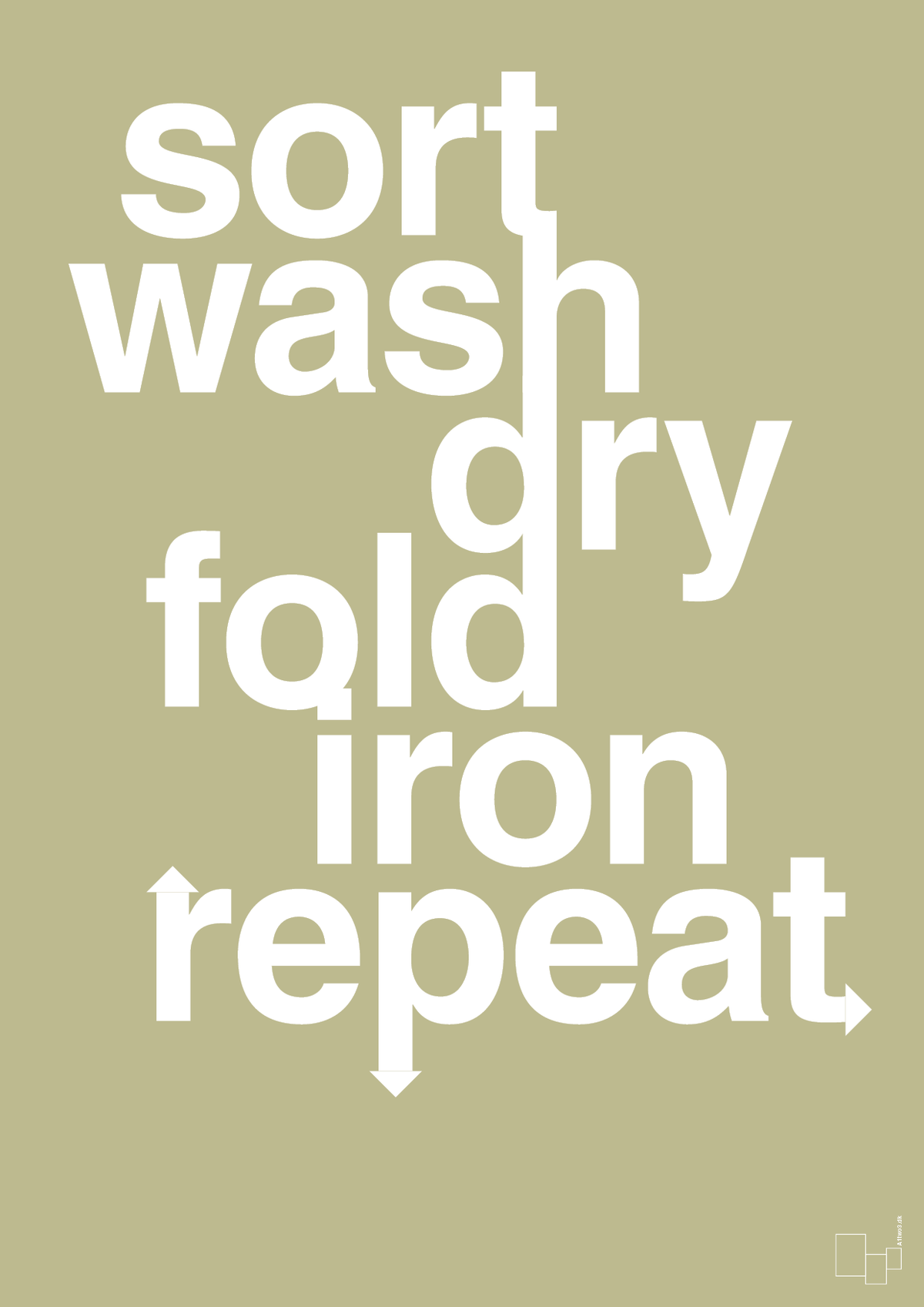 plakat: laundry repeat - back to nature-Livet-A1two3