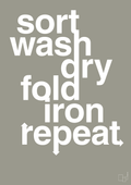plakat: laundry repeat - battleship gray-Livet-A1two3