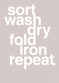 plakat: laundry repeat - broken beige-Livet-A1two3