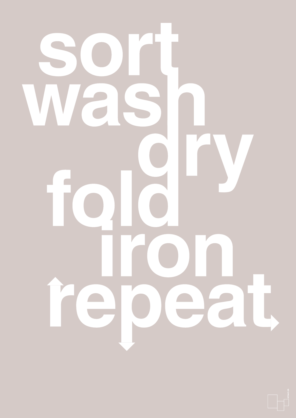 plakat: laundry repeat - broken beige-Livet-A1two3