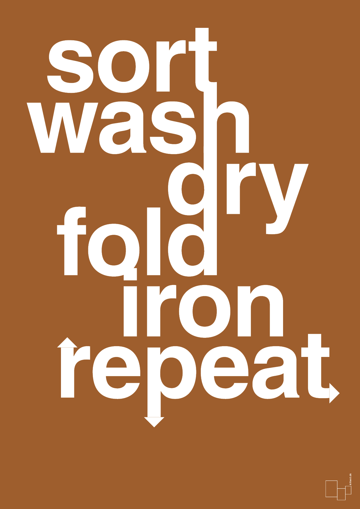 plakat: laundry repeat - cognac-Livet-A1two3