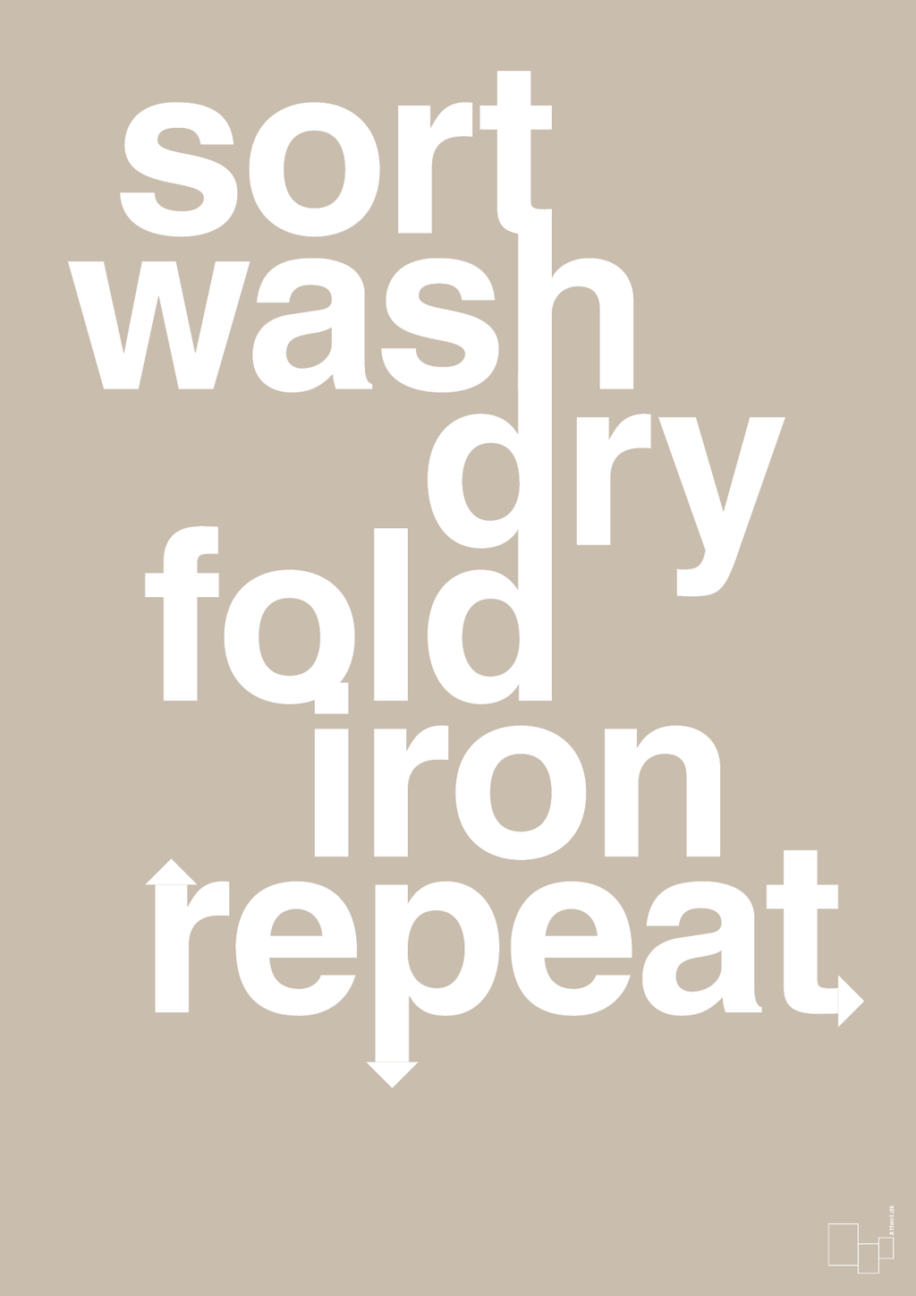 plakat: laundry repeat - creamy mushroom-Livet-A1two3