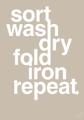 plakat: laundry repeat - creamy mushroom-Livet-A1two3