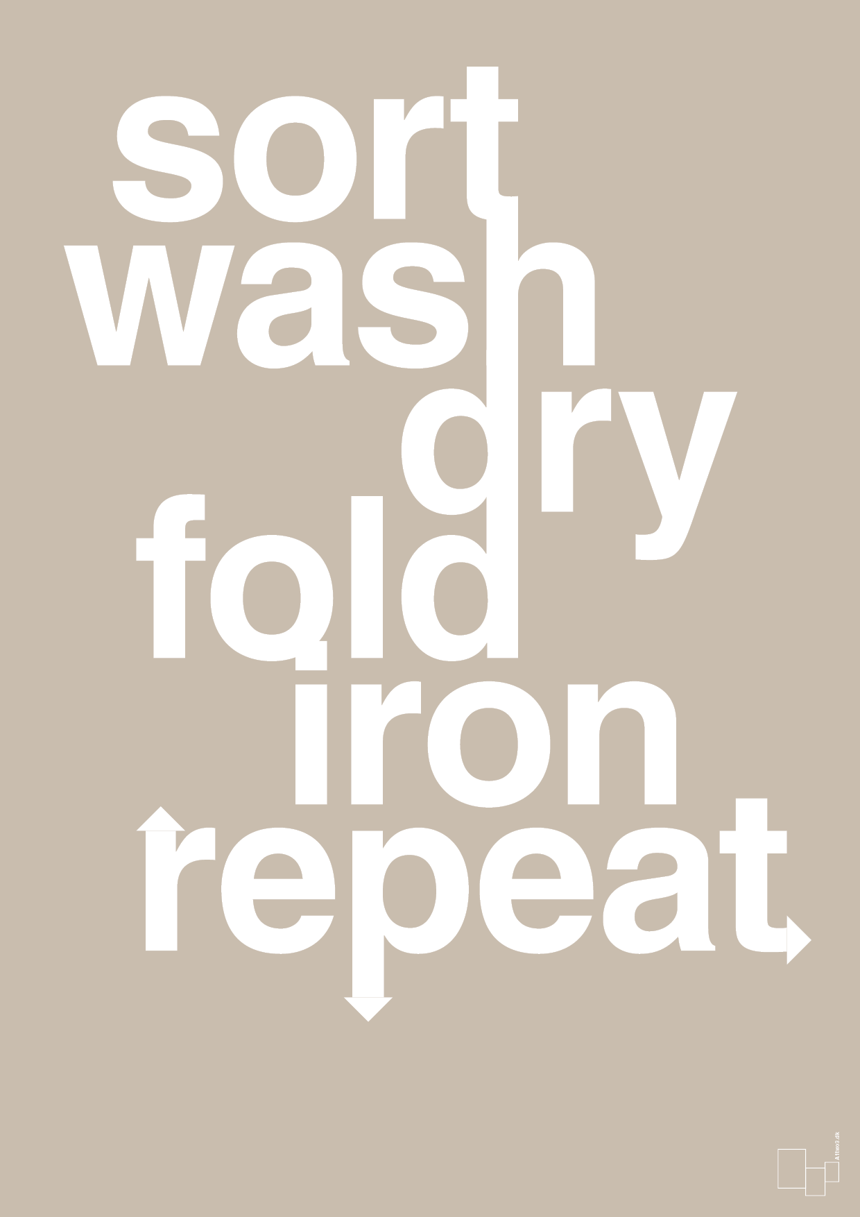 plakat: laundry repeat - creamy mushroom-Livet-A1two3