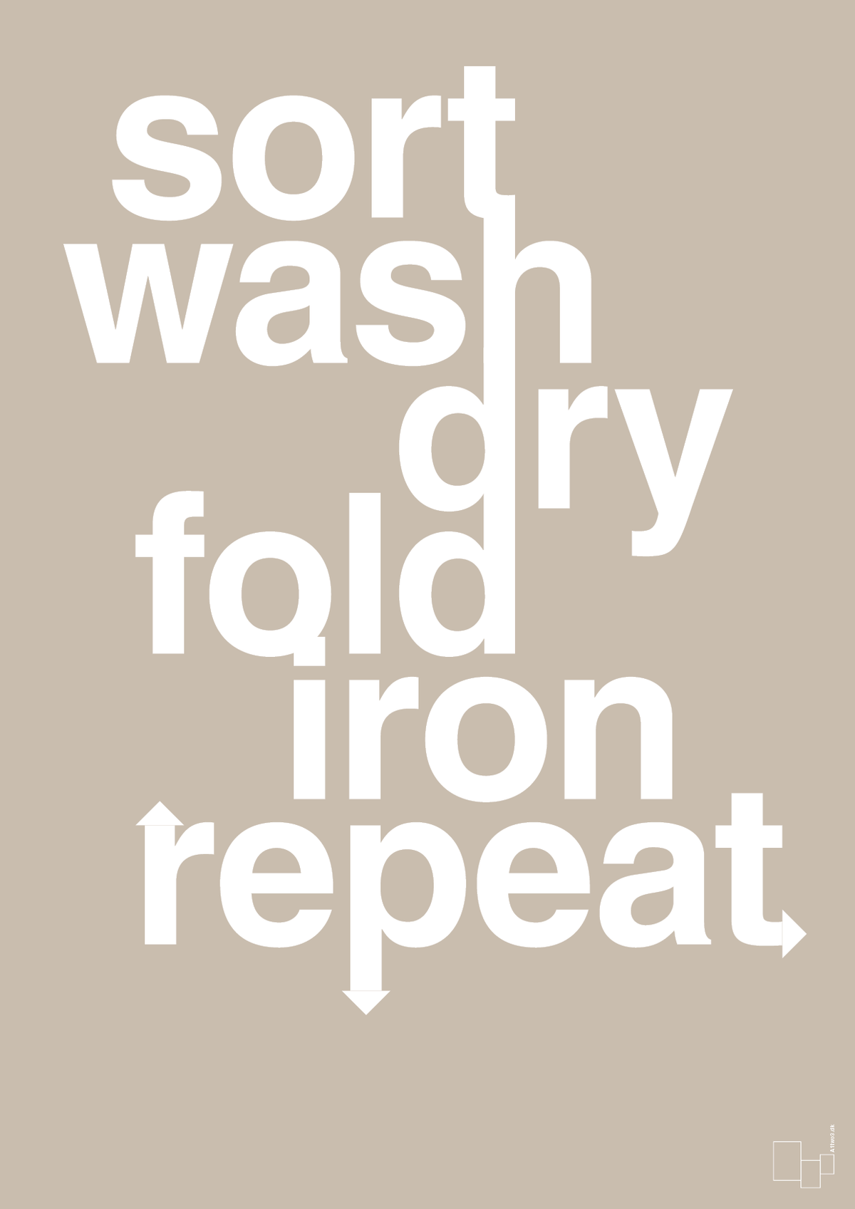 plakat: laundry repeat - creamy mushroom-Livet-A1two3