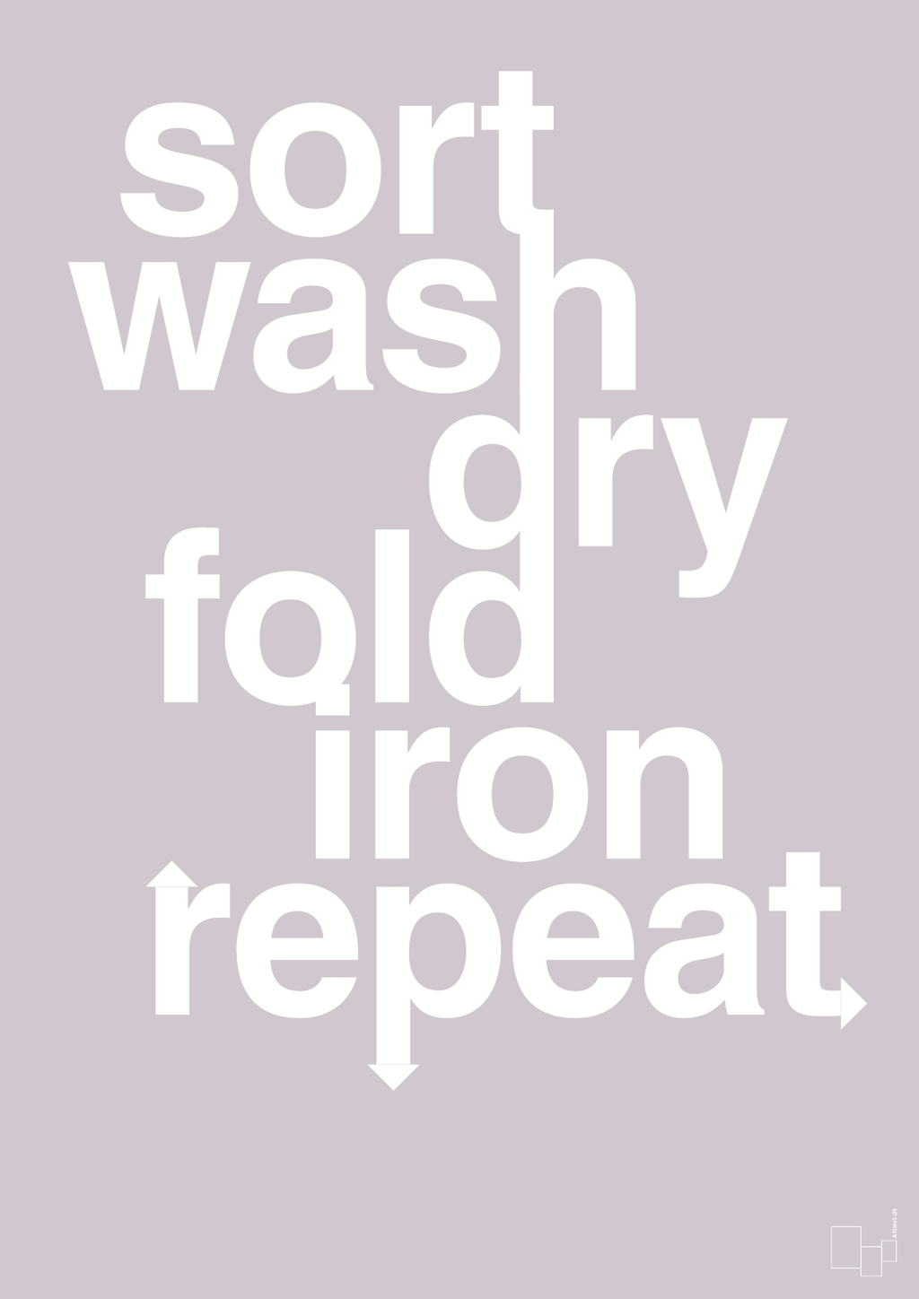 plakat: laundry repeat - dusty lilac-Livet-A1two3