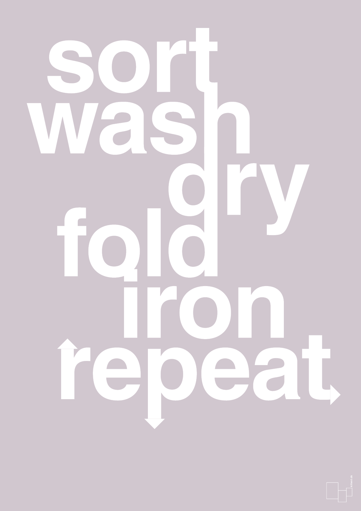 plakat: laundry repeat - dusty lilac-Livet-A1two3