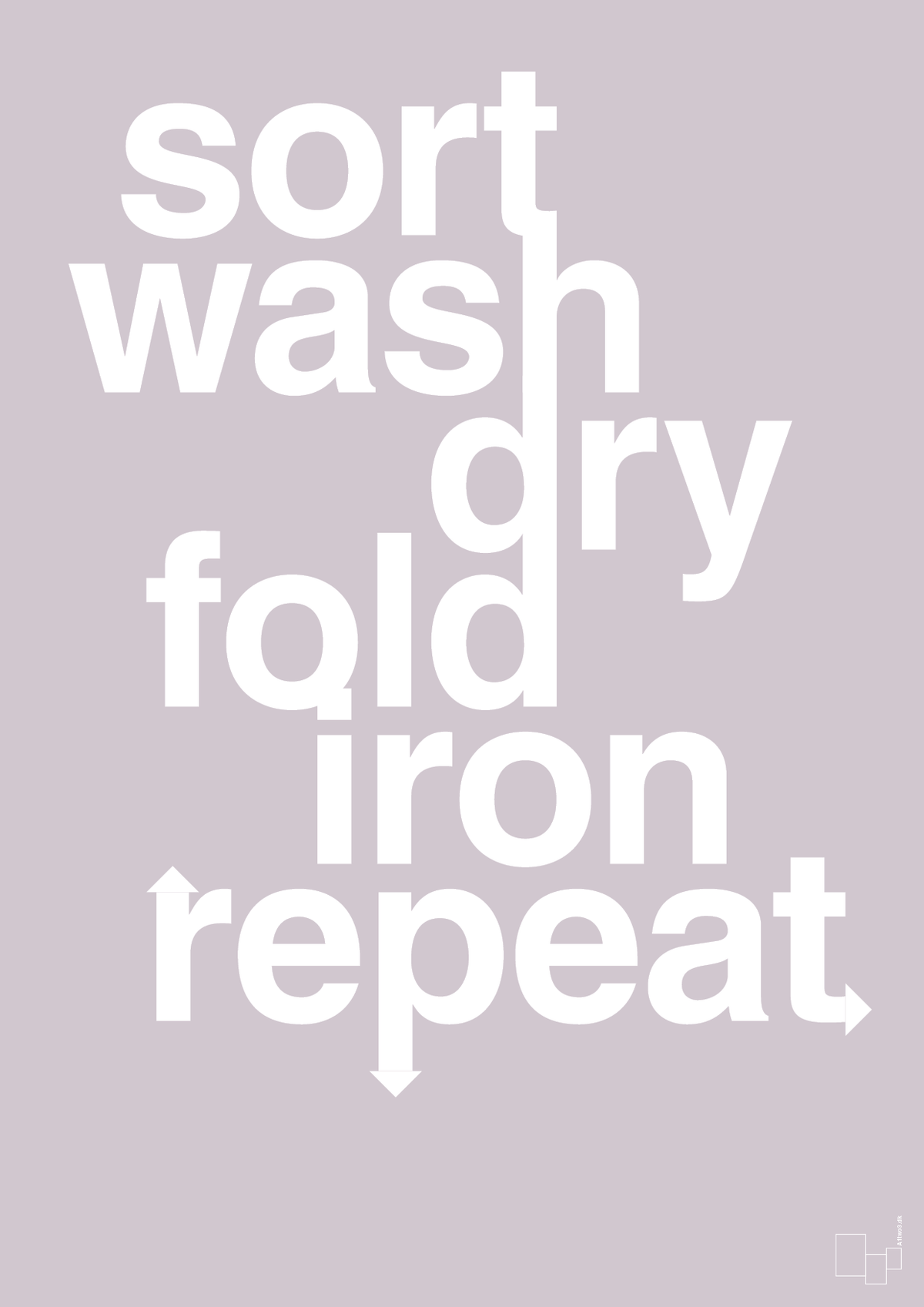 plakat: laundry repeat - dusty lilac-Livet-A1two3