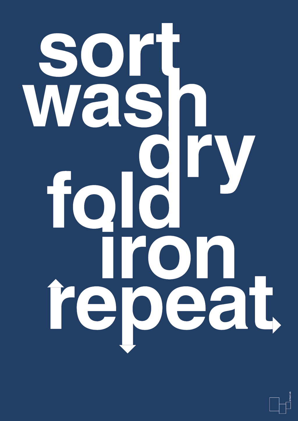 plakat: laundry repeat - lapis blue-Livet-A1two3