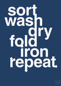 plakat: laundry repeat - lapis blue-Livet-A1two3