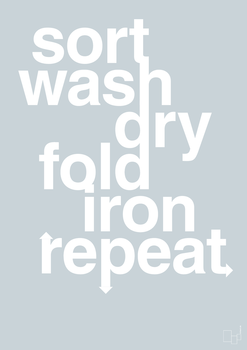 plakat: laundry repeat - light drizzle-Livet-A1two3
