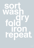 plakat: laundry repeat - light drizzle-Livet-A1two3