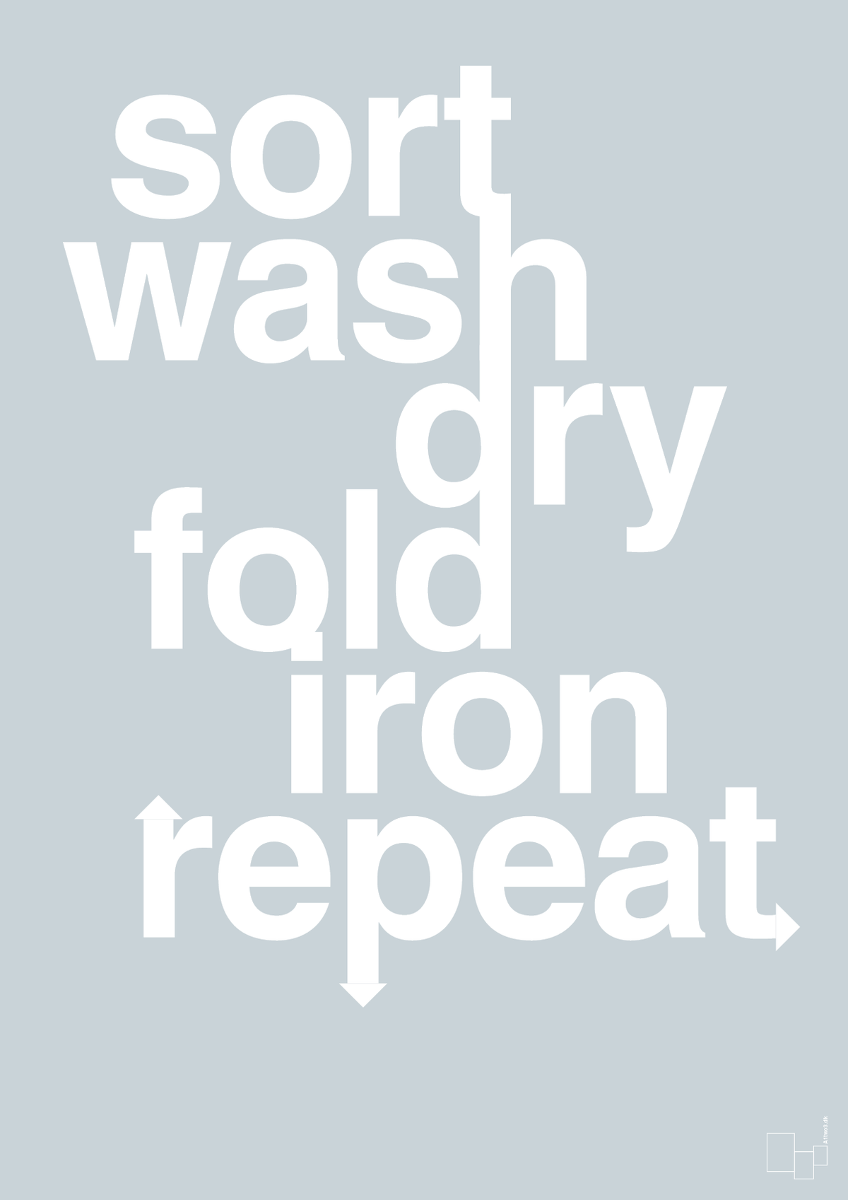 plakat: laundry repeat - light drizzle-Livet-A1two3
