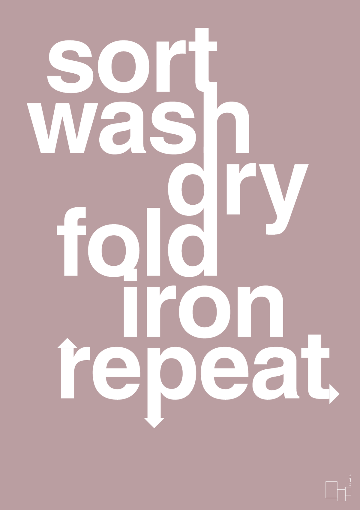 plakat: laundry repeat - light rose-Livet-A1two3
