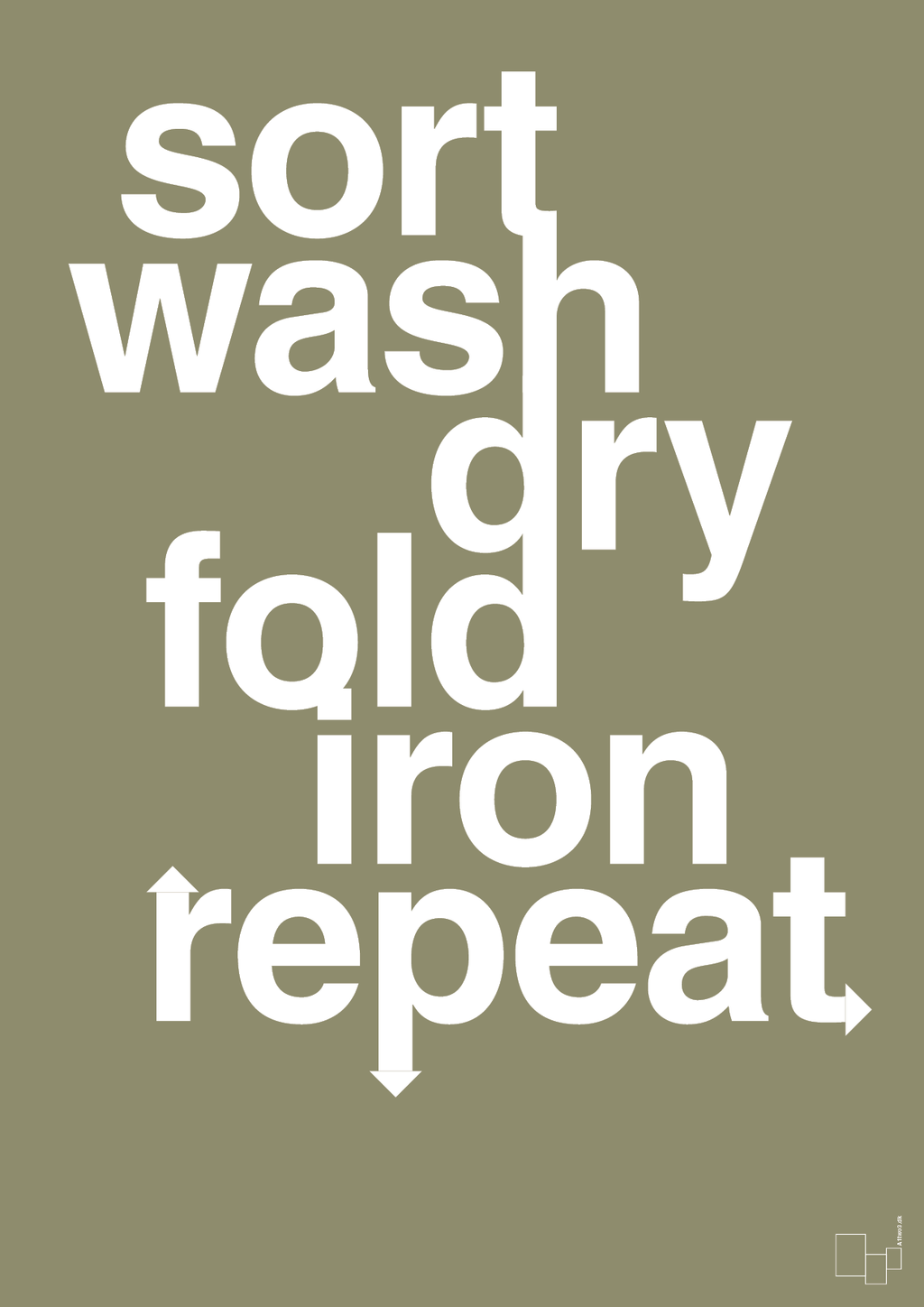 plakat: laundry repeat - misty forrest-Livet-A1two3