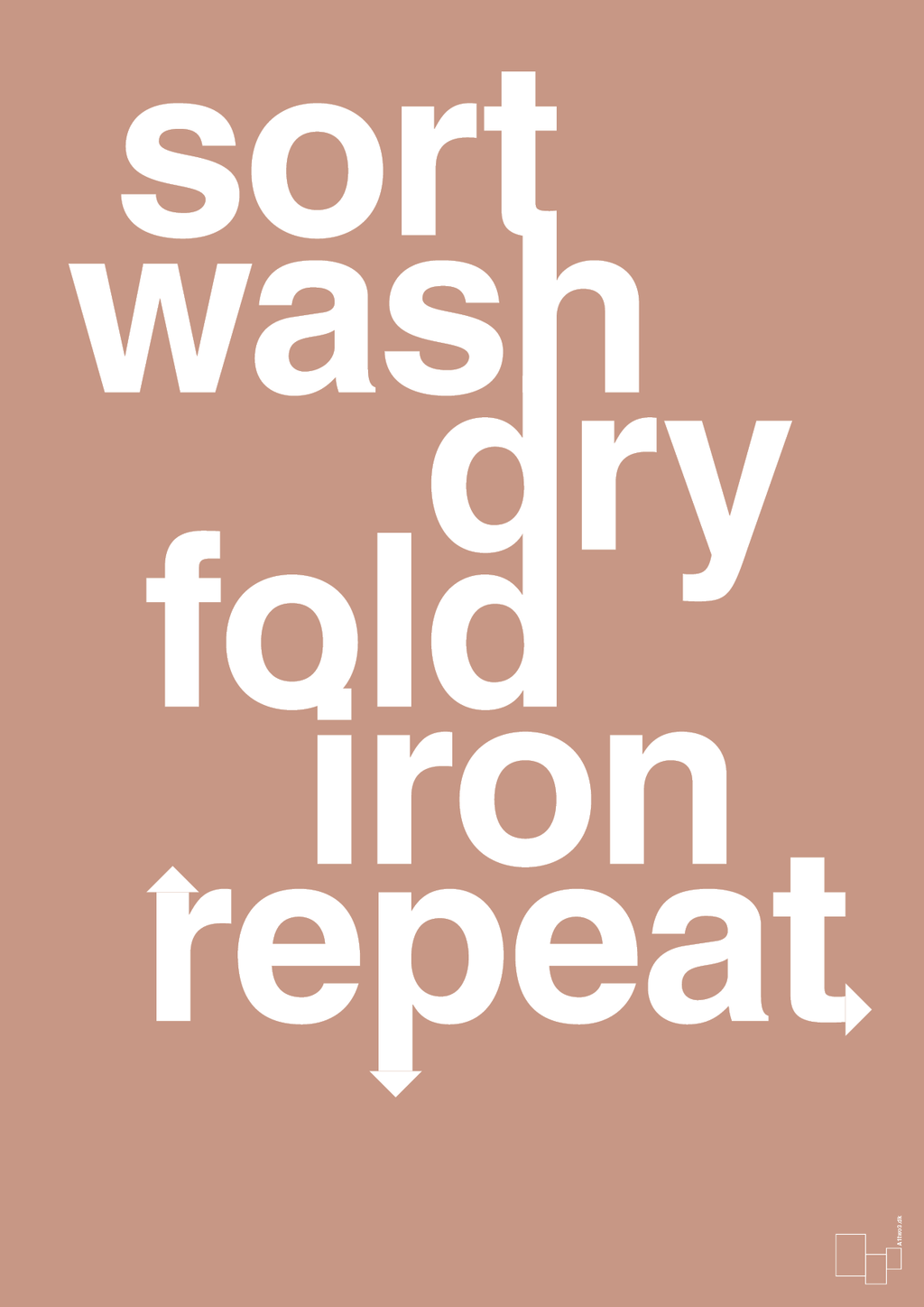 plakat: laundry repeat - powder-Livet-A1two3