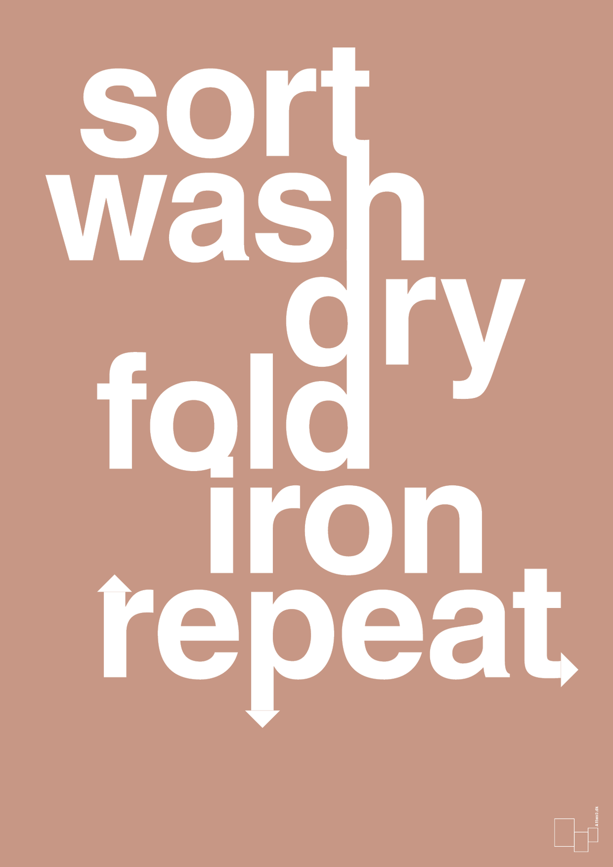 plakat: laundry repeat - powder-Livet-A1two3