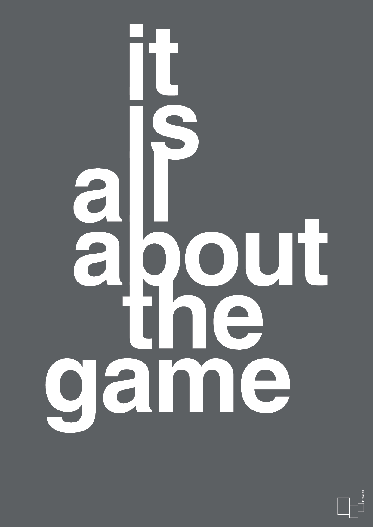 plakat: it is all about the game - graphic charcoal-Gaming-A1two3